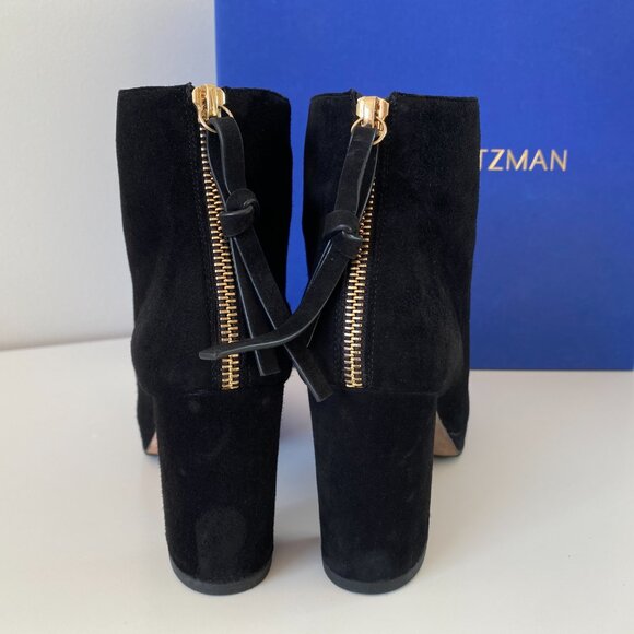 Stuart Weitzman | Martine Black Suede Booties - Size 5.5 - Made in Spain - Picture 3 of 13
